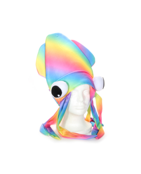 Pastel Rainbow Squid Hat