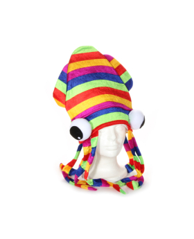 Rainbow Stripe Squid Hat