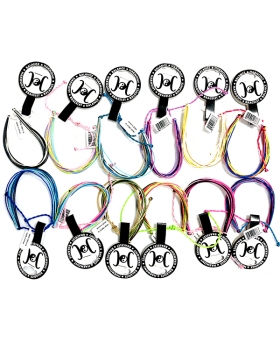 10 row twisted adjustable cord bracelet / assorted colors