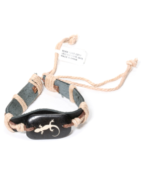 Gecko Wooden Leather Bracelet