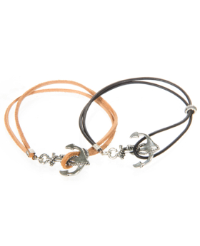 Leather Anchor Bracelet