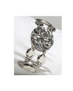 Fleur de Lis and Peace Sign Stretch Bracelet