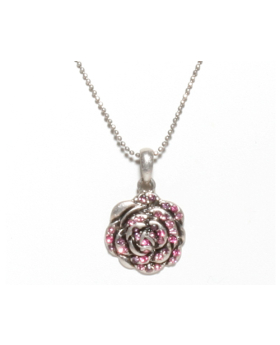 Flower with Rhinestones Necklace
