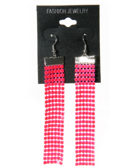 Assorted Neon Mesh Rectangle Dangle Earrings