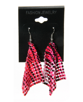Assorted Neon Animal Print Mesh Earrings
