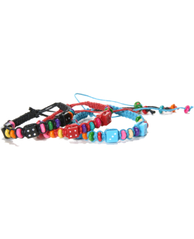 Assorted Dice Bead Woven Bracelet