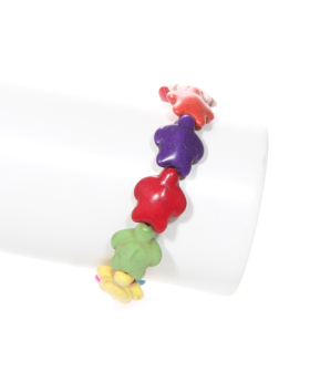 Assorted Gem Stone Turtle Bracelet