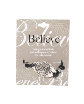 Motivational Believe Bracelet on Assorted Cord