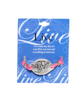 Motivational Live Bracelet on Assorted Cord