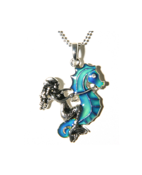 Mermaid Seahorse Mood Necklace