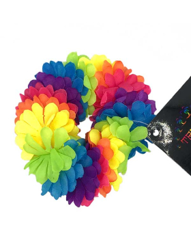 Multicolor Hawaiian Flowers on elastic Bracelet Closeout
