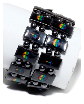 Magnetic Tile Peace Sign Bracelet