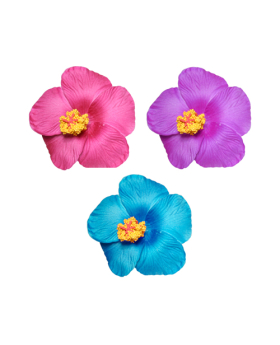 Assorted Color Hibiscus Flower Hair Clip