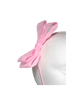Pink Lace Bow Headband