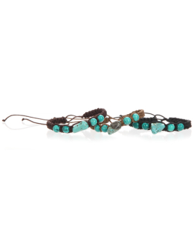 Turquoise Stone Bead Woven Bracelet
