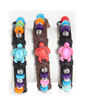 Assorted Color Turtle Leather Bracelet