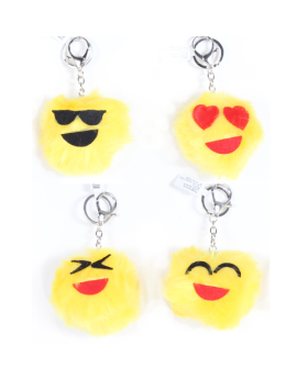 Assorted Emoji Pom Pom Keychain