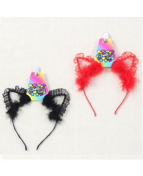 Assorted Fur and Lace Cat Ear Headband