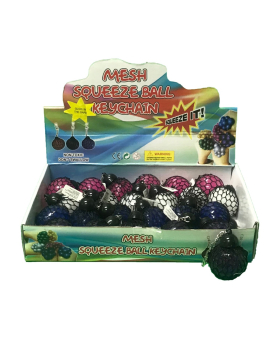 Mesh squeeze bead ball Keychain