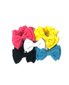 Chiffon bow scrunchies - 5 assorted colors