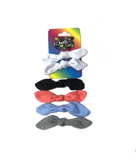 Bow hair Clips, 2 per card, 6 assorted colors