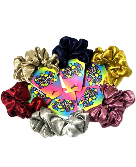Jewel Tone satin Scrunchies