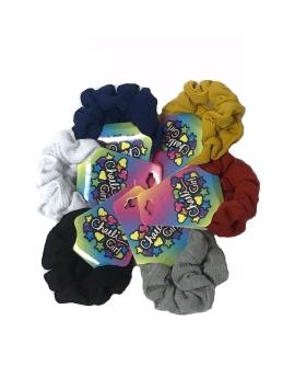 Solid colors asst. knit scrunchie