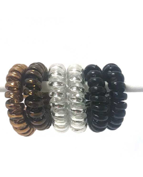 6 piece Spiral Metallic Hair Ties