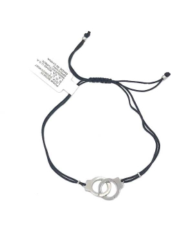Black adjustable string Handcuff Bracelet