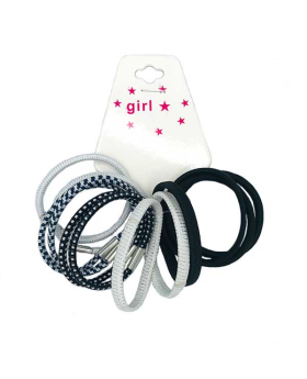 Black and White Hair Elastic