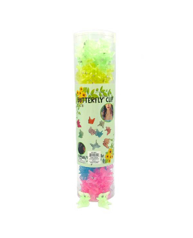 Assorted 10dz tube of mini Butterfly hair clips