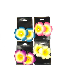 Assorted Flower Hair clip with Crystal center