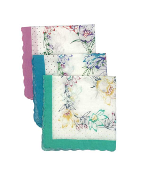 3 Assorted floral Handkerchief
