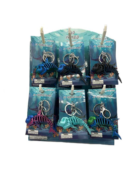 3D Printed Shark Keychains assorted with Display