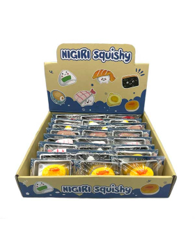 2.875" Silver Tray with squish Sushi and Chopsticks assorted