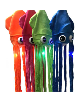 Large Light-up Flashing Squid Hat