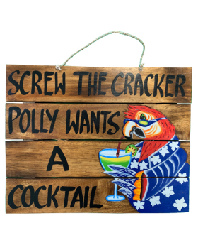 Wood 4 slat Polly cracker cocktail sign