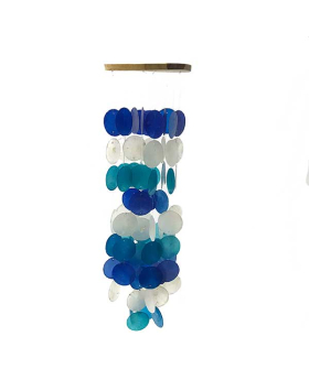 Blue/White/Turquoise layer Capiz chime