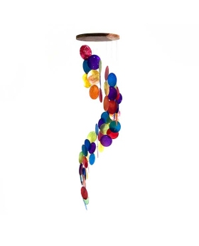 Spiral stairway multicolor Capiz chime