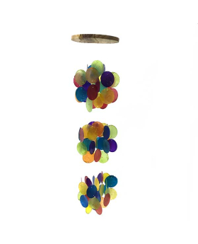 Triple ball multicolor Capiz chime