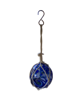 art Glass Ball Float in net hanger