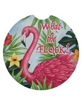 What the Flock Flamingo Car Coaster