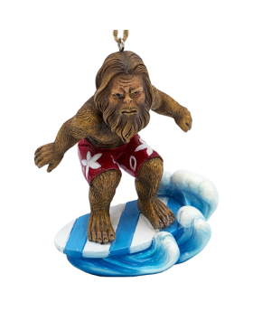 Resin Surfing Big Foot Ornament