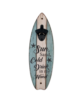 Wood Wall mount Surfboard Bottle Opener