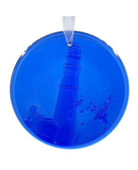 Cobalt Blue Glass Lighthouse Suncatcher