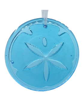 Turquoise Glass Sand Dollar Suncatcher