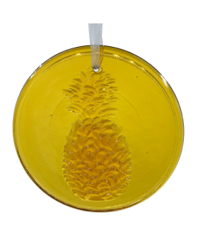 Amber Glass Pineapple Suncatcher