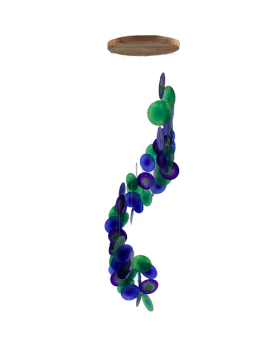Blue Green Purple Spiral Capiz Chime