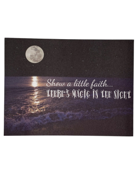 Special Price Beach Night Scene Magic in Night on Canvas with 20 Fiber Optics