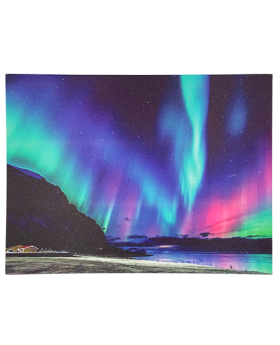 Closeout Northern Lights Scene on Canvas with 25 Fiber Optics